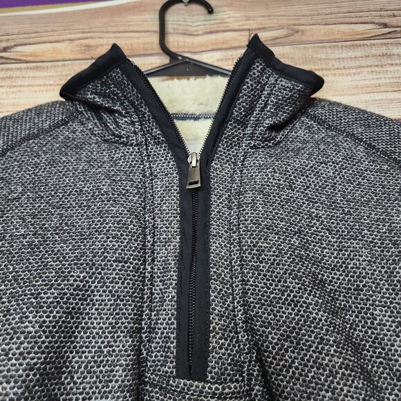 Orvis Sherpa Fleece Lined Tweed Gray 1/4 Zip Pullover Sweater Jacket Men's Small - Picture 9 of 16